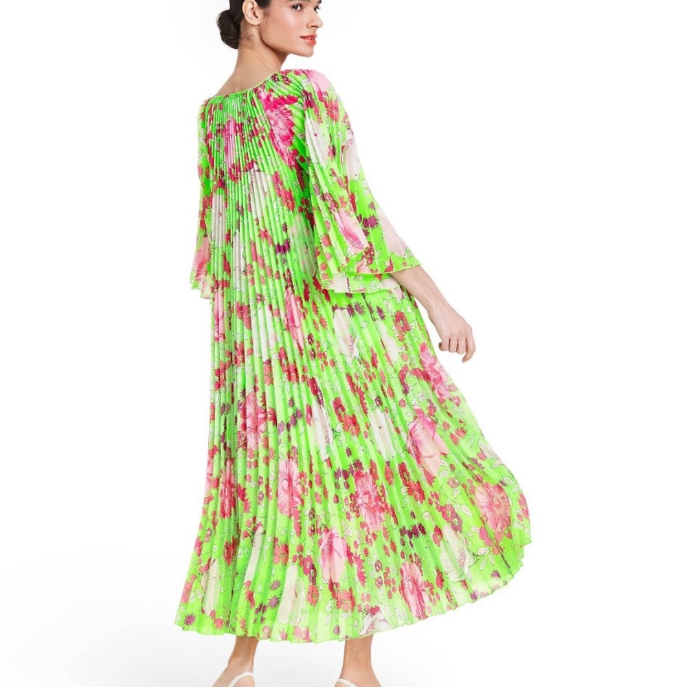 Christopher John Rogers Pleated Midi Dress